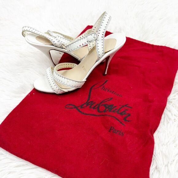 Christian Louboutin Perforated Strappy Heeled Sandals